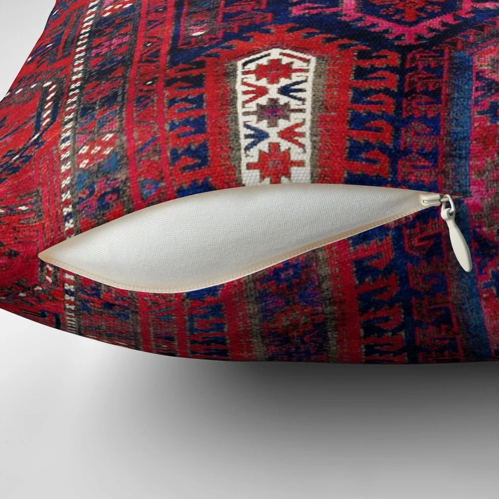 Timuri Herat Antique Afghan Tribal Rug Print Pillow