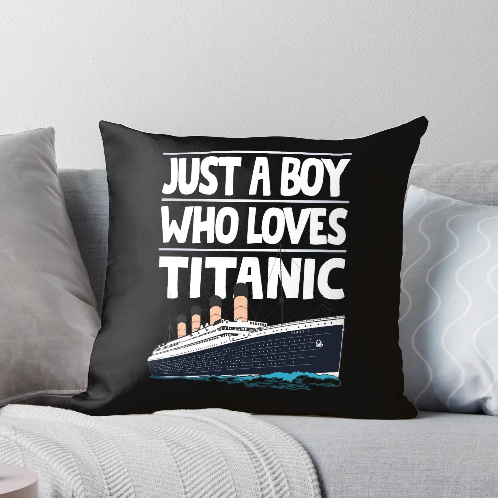 Vintage Titanic Ship Model Pillow for Boys