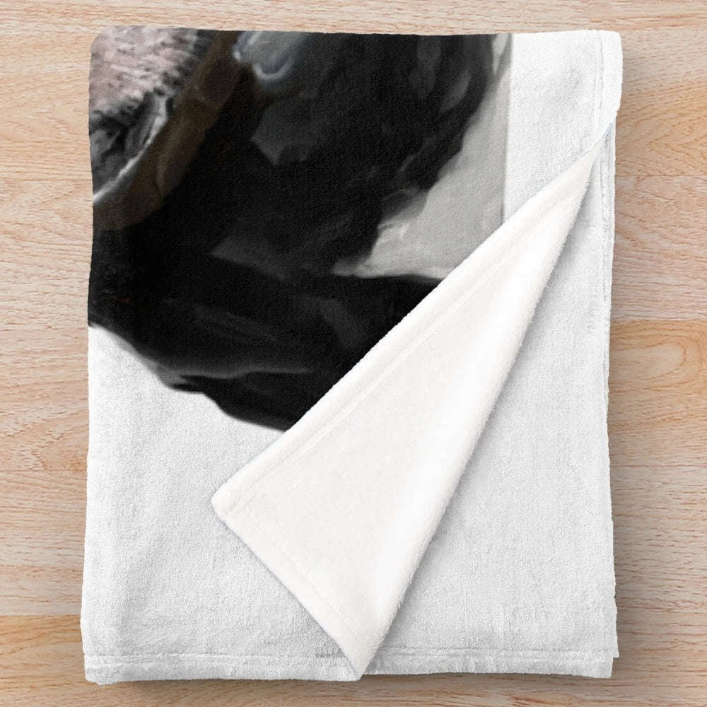 Toby Miller Inspired Plush Blanket featuring a dog portrait