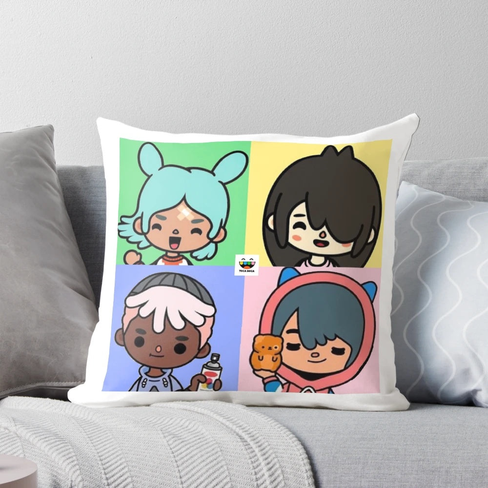 Toca Boca plush pillow with a playful, colorful design for kids