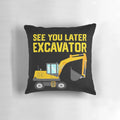 Toddler wearing an excavator construction themed shirt