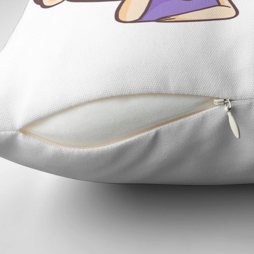 A plush, white pillow with the words "Together" embroidered on it, symbolizing the connection and closeness between partners.