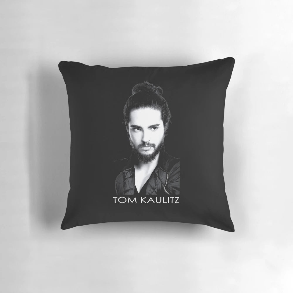 Tokio Hotel inspired black and white pillow featuring the Kaulitz twins