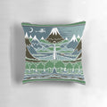 Decorative pillow featuring a Tolkien-inspired fantasy landscape with a winding mountain path
