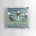 Pillow featuring a Tolkien-style fantasy mountain path in a dark forest