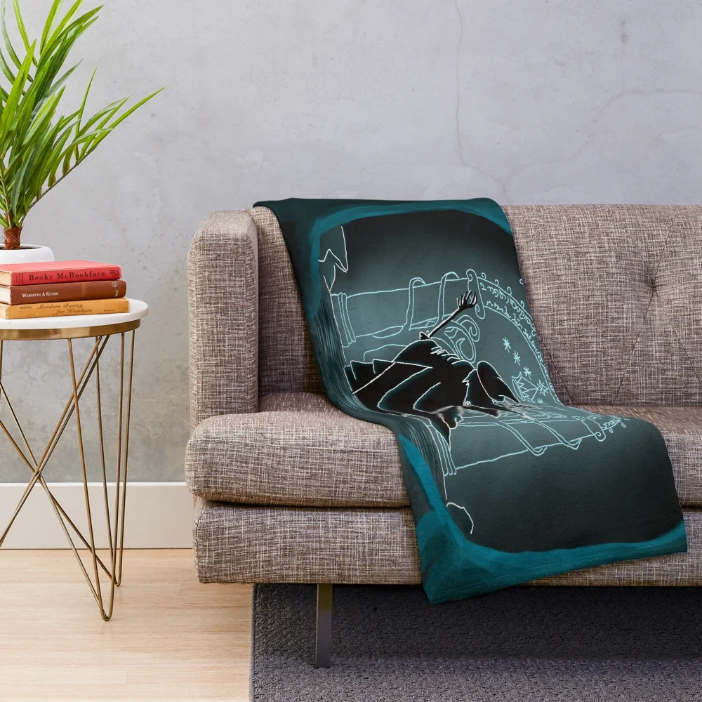 Plush blanket featuring Tolkien's iconic "Speak, friend, and enter" phrase