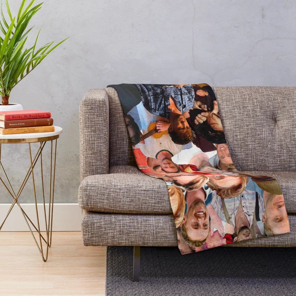 Tom Felton photo collage design on a soft, plush blanket
