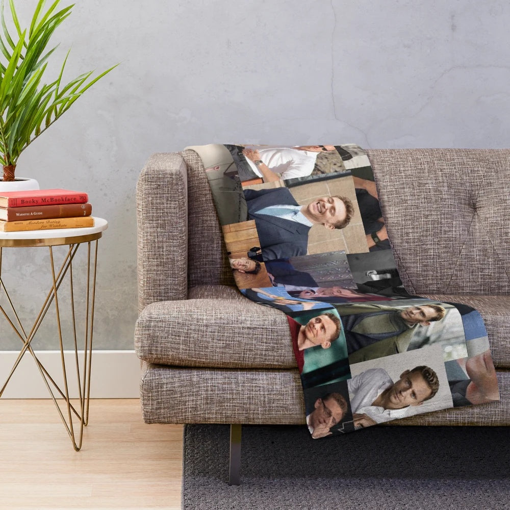 Tom Hiddleston inspired plush collage blanket