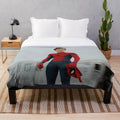 Tom Holland inspired plush blanket with spider-man aesthetic design