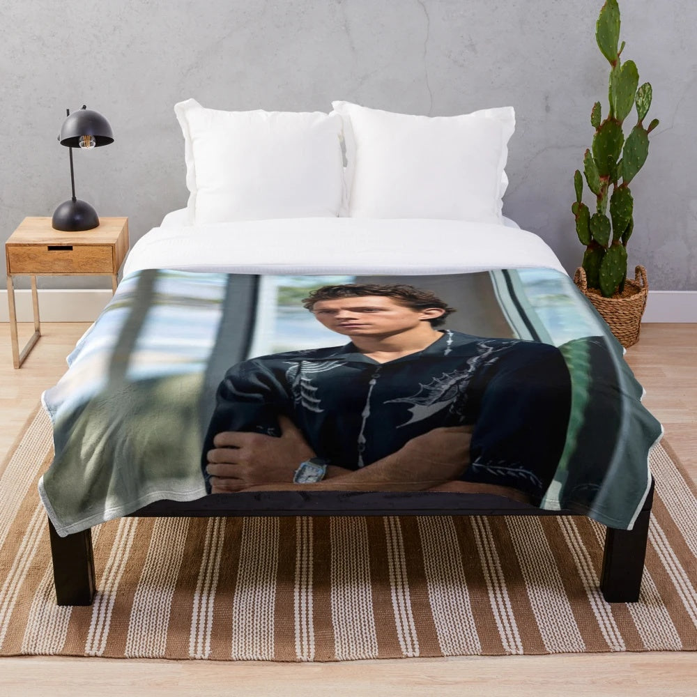 Tom Holland-inspired Spiderman plush blanket