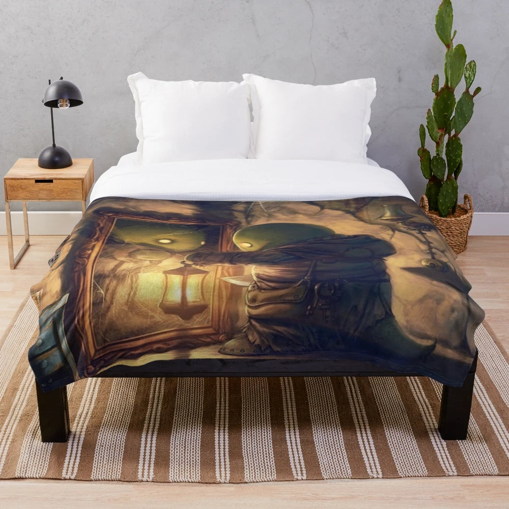 Tomberi inspired plush blanket featuring Final Fantasy elements