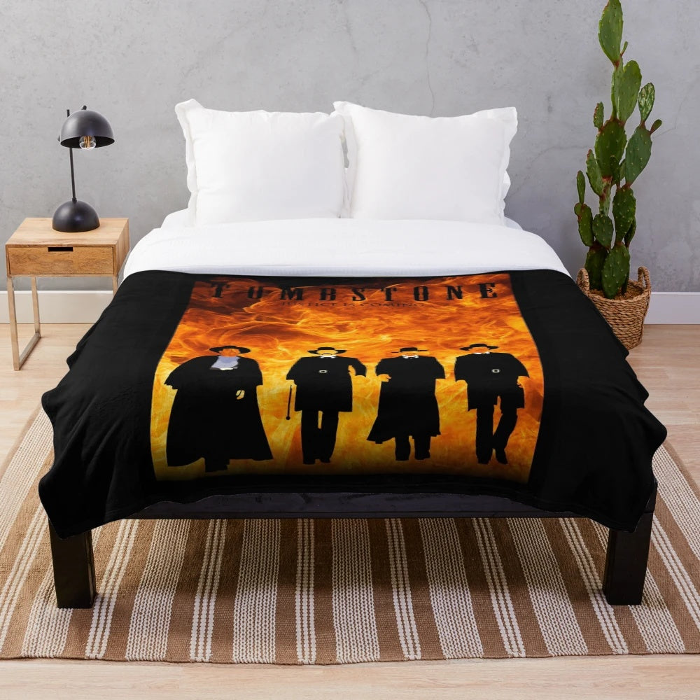 Tombstone movie themed FIRE plush blanket