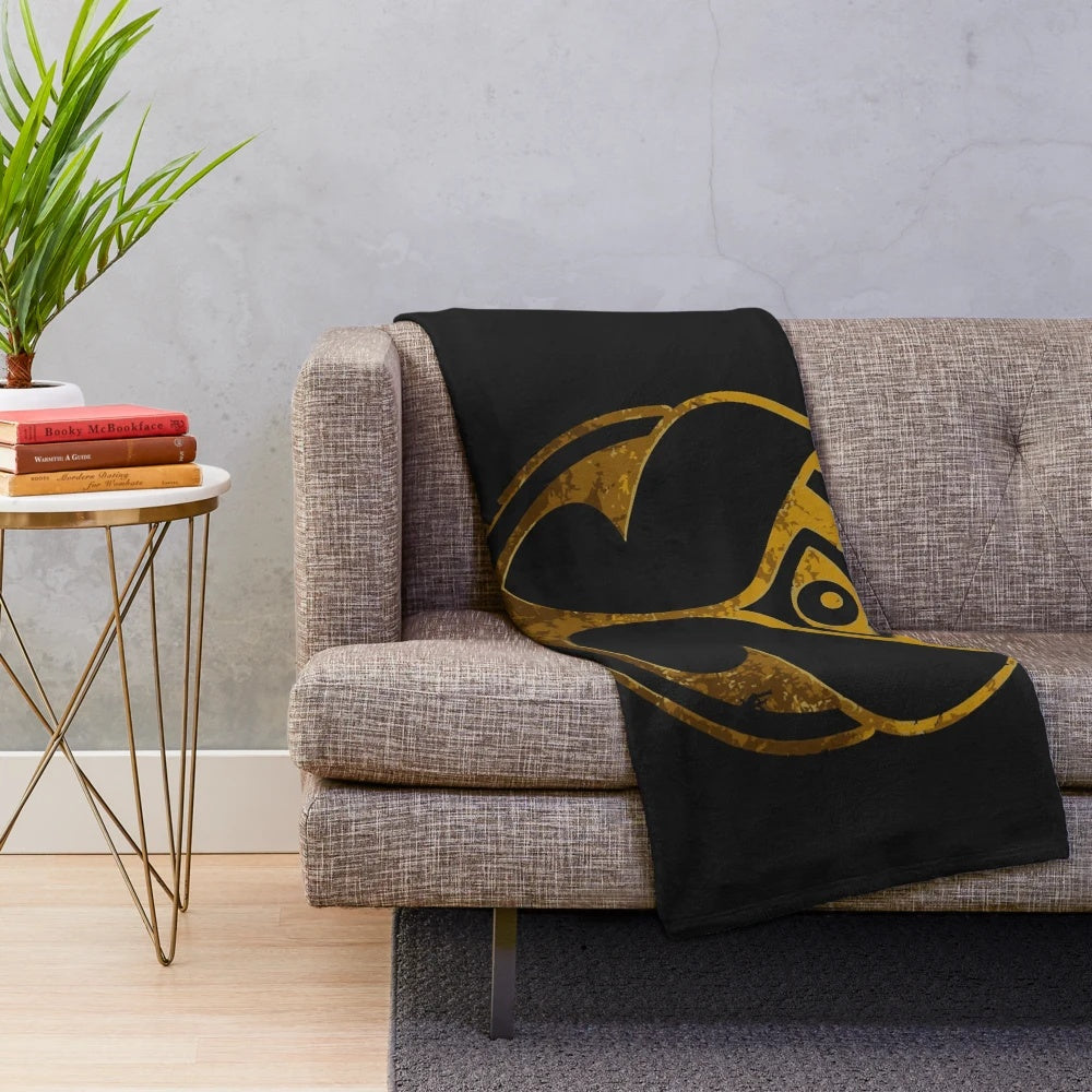 Tomorrowland-inspired plush blanket featuring electronic dance music and rave festival design