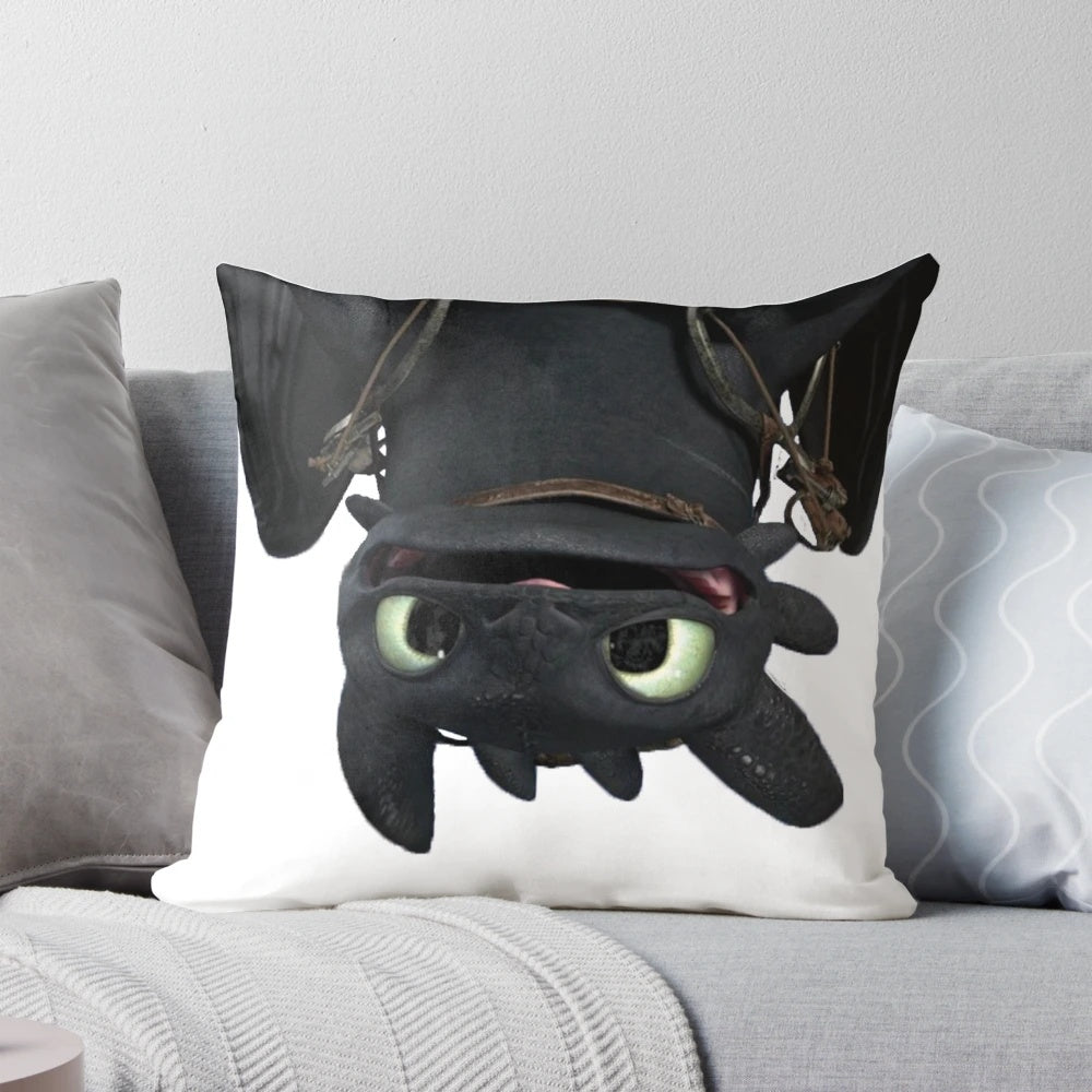 Toothless Night Fury dragon-inspired plush pillow