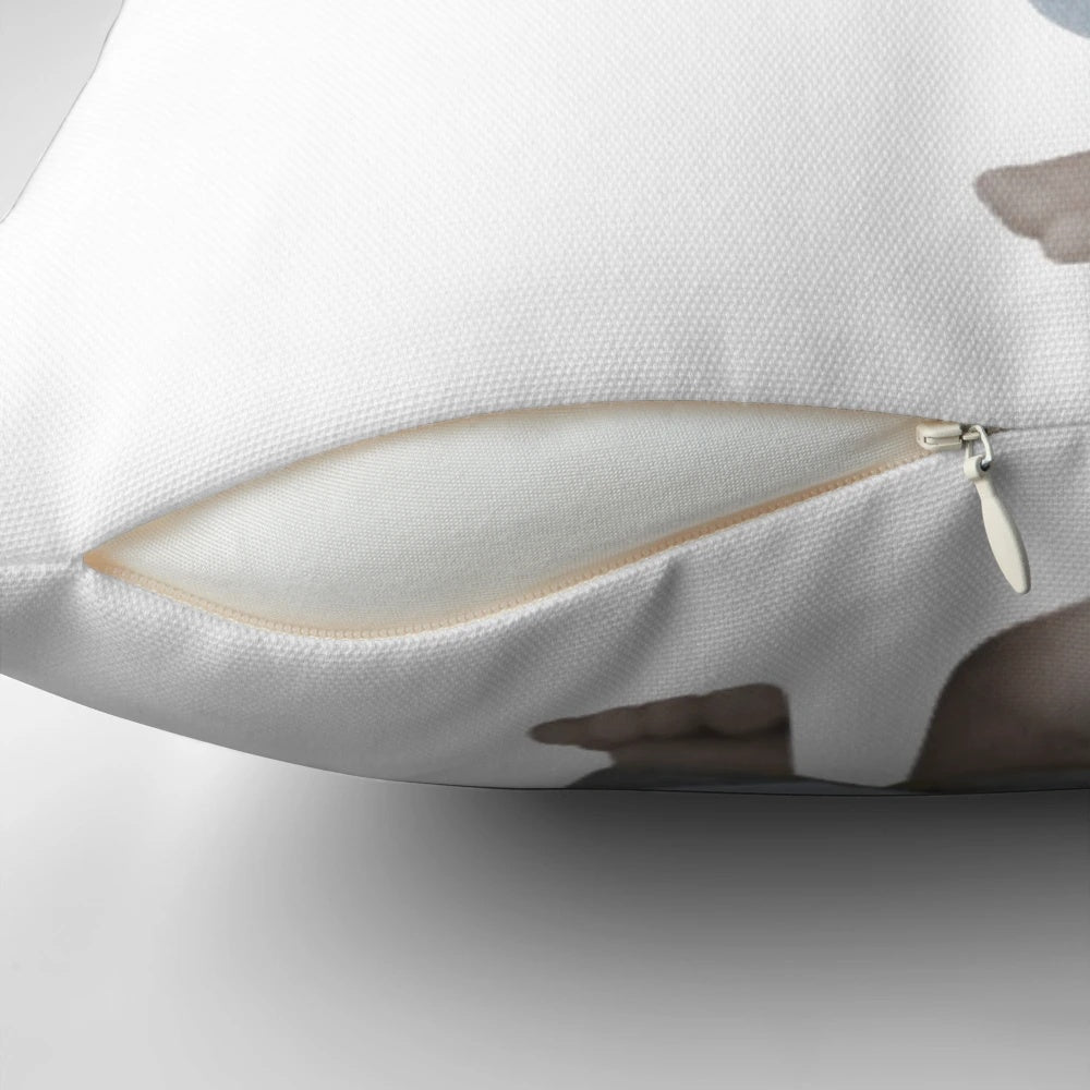 Topo Gigio, a cute white mouse, featured on a soft plush pillow for children's bedroom decor.