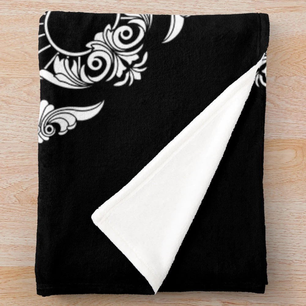 Toreador clan inspired plush blanket with gothic rose design