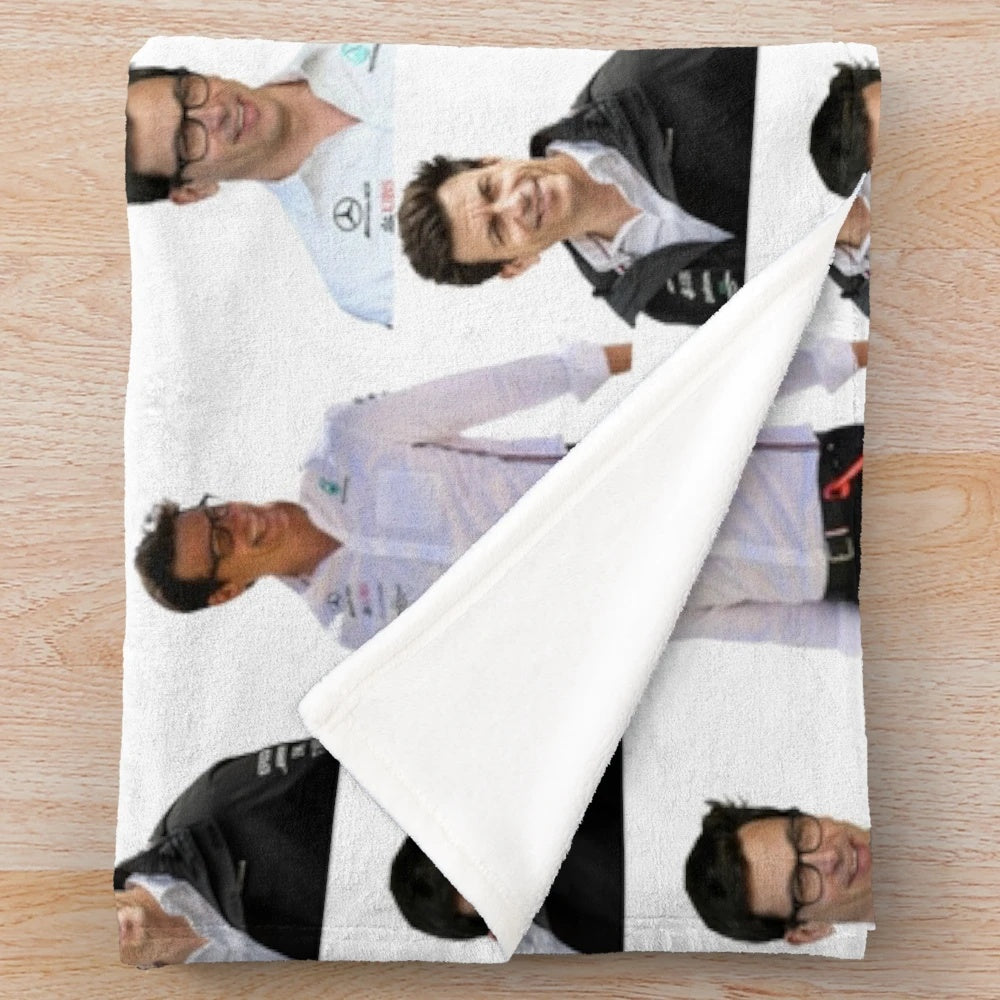 Toto Wolff Collage Plush Blanket for Formula One Fans