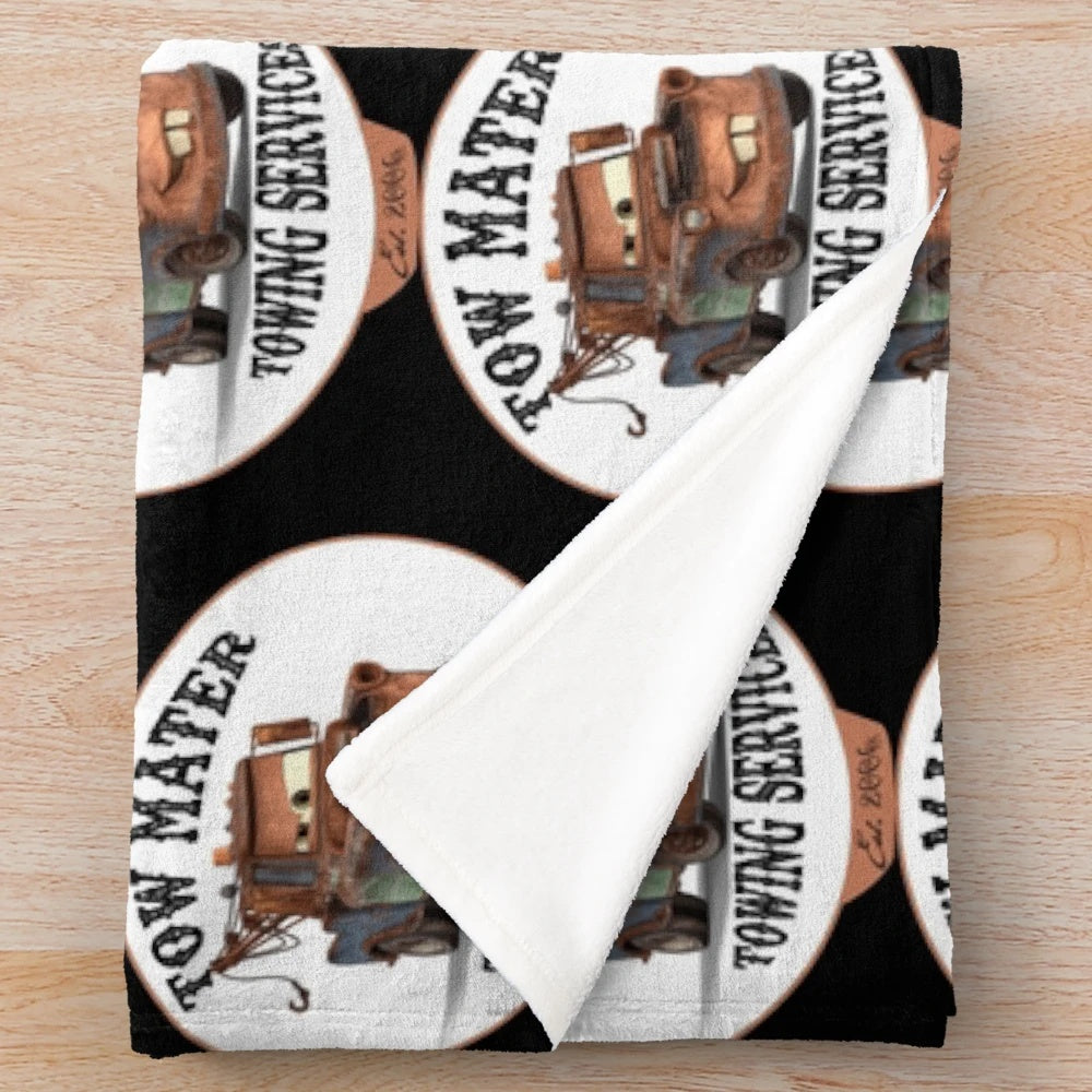 Tow Mater Inspired Plush Blanket - Retro Cars Themed Throw