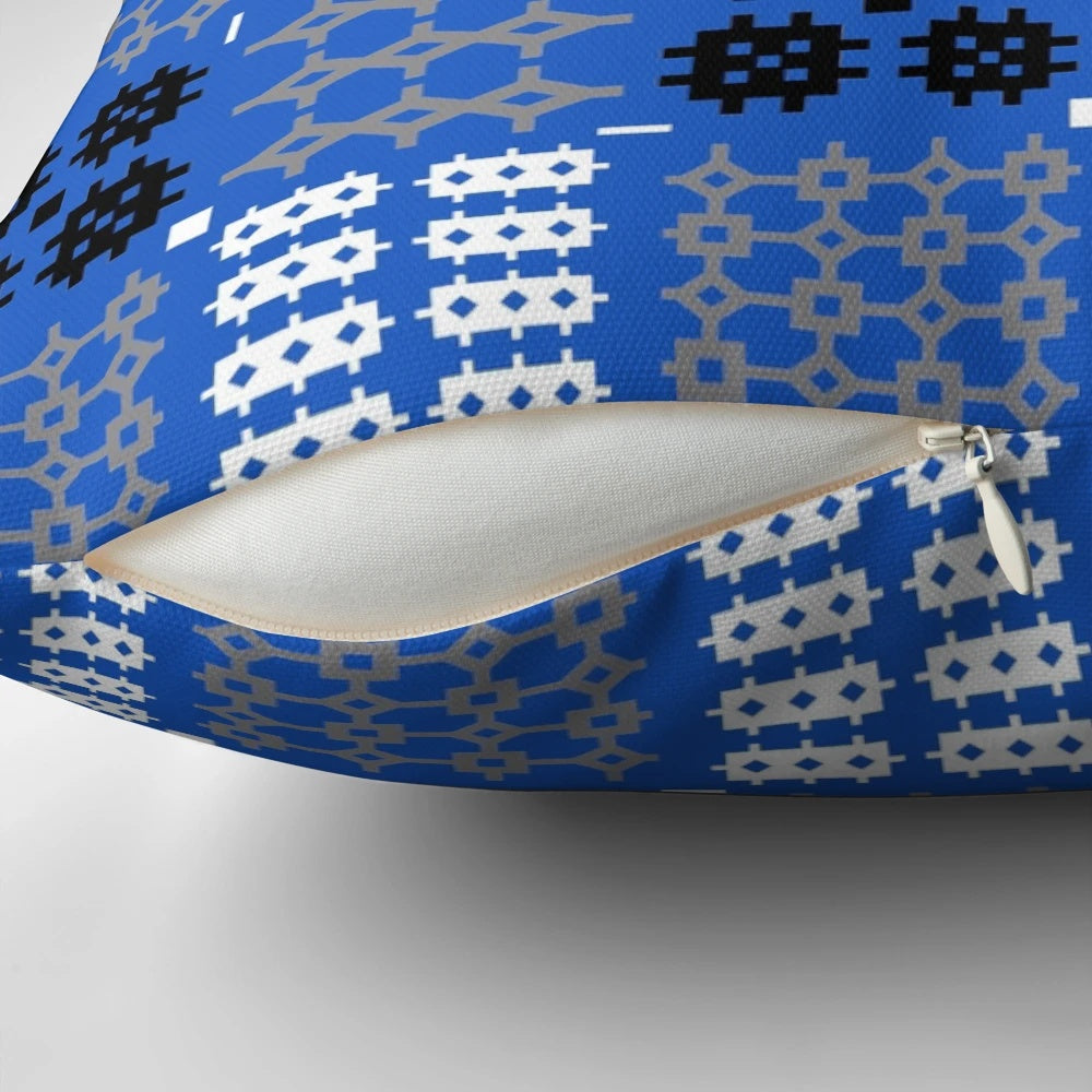 Traditional Welsh Tapestry Pattern Cymreig (Blue) Pillow