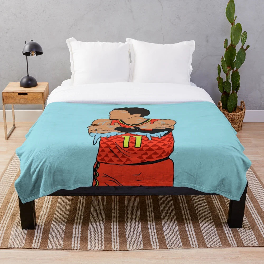 Trae Young Inspired Ice Plush Blanket for NBA Basketball Fans