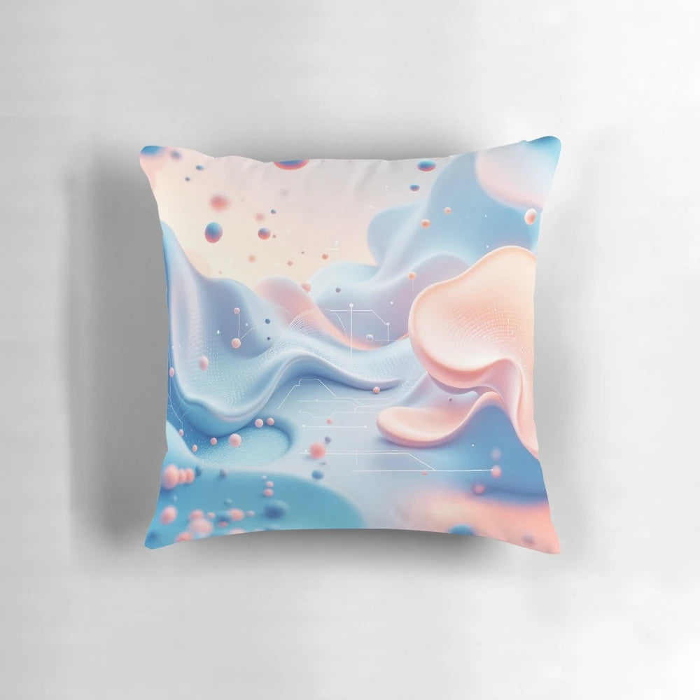 Tranquil 3D background pillow with smooth textures and warm tones for a cozy, serene environment