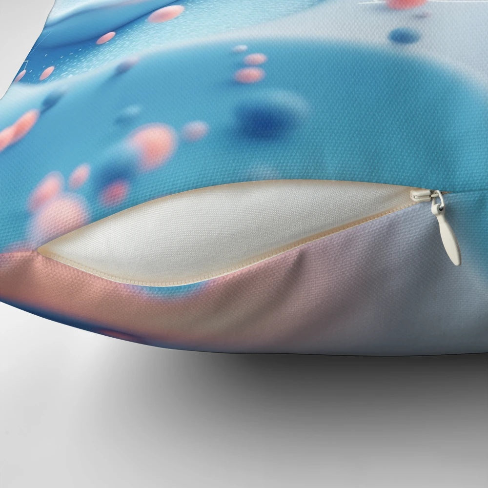 Tranquil 3D background pillow with smooth textures and warm tones for a cozy, serene environment