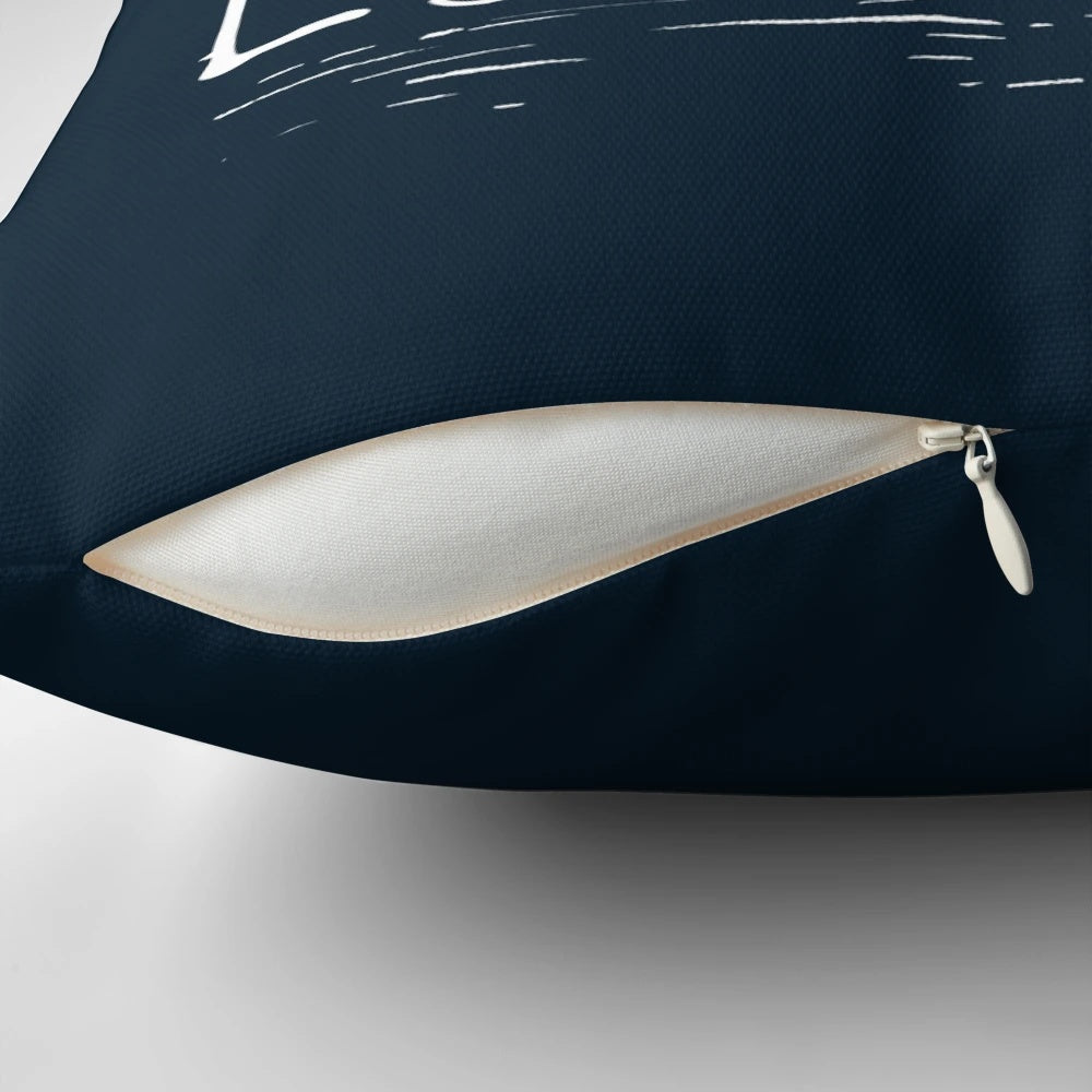 Cozy, nautical-inspired Great Lakes pillow with sailboat and lighthouse design