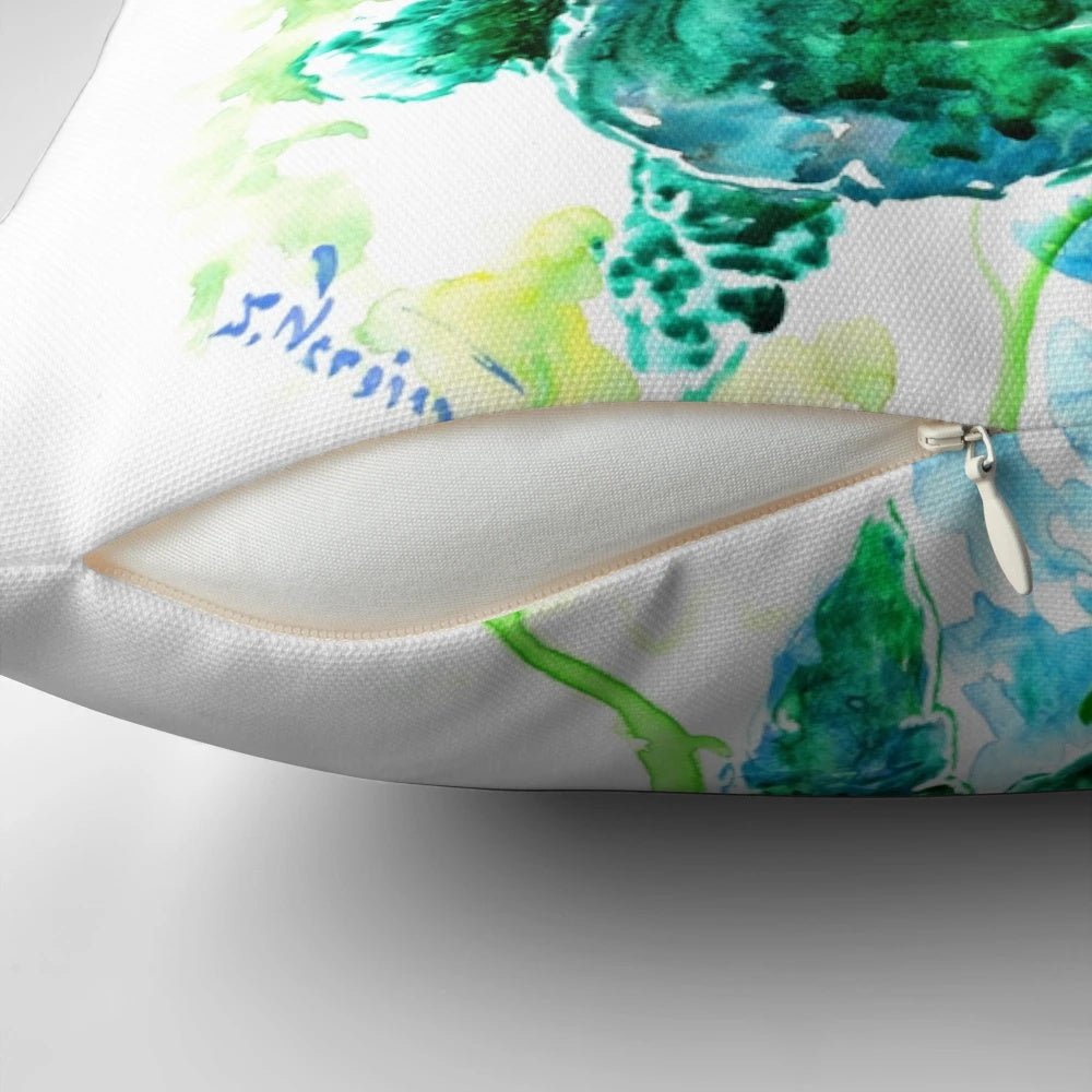 Serene turquoise blue sea turtle pillow for a peaceful, nature-inspired home