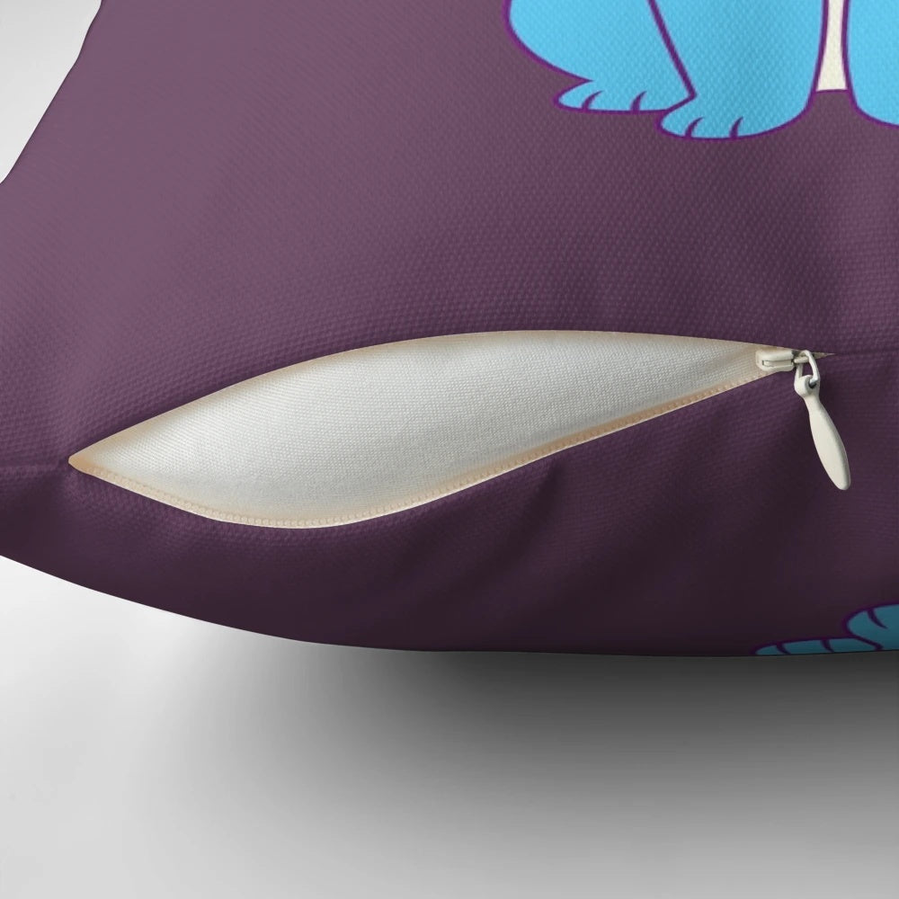 Soft, plush transgender pride fox pillow with vibrant rainbow colors