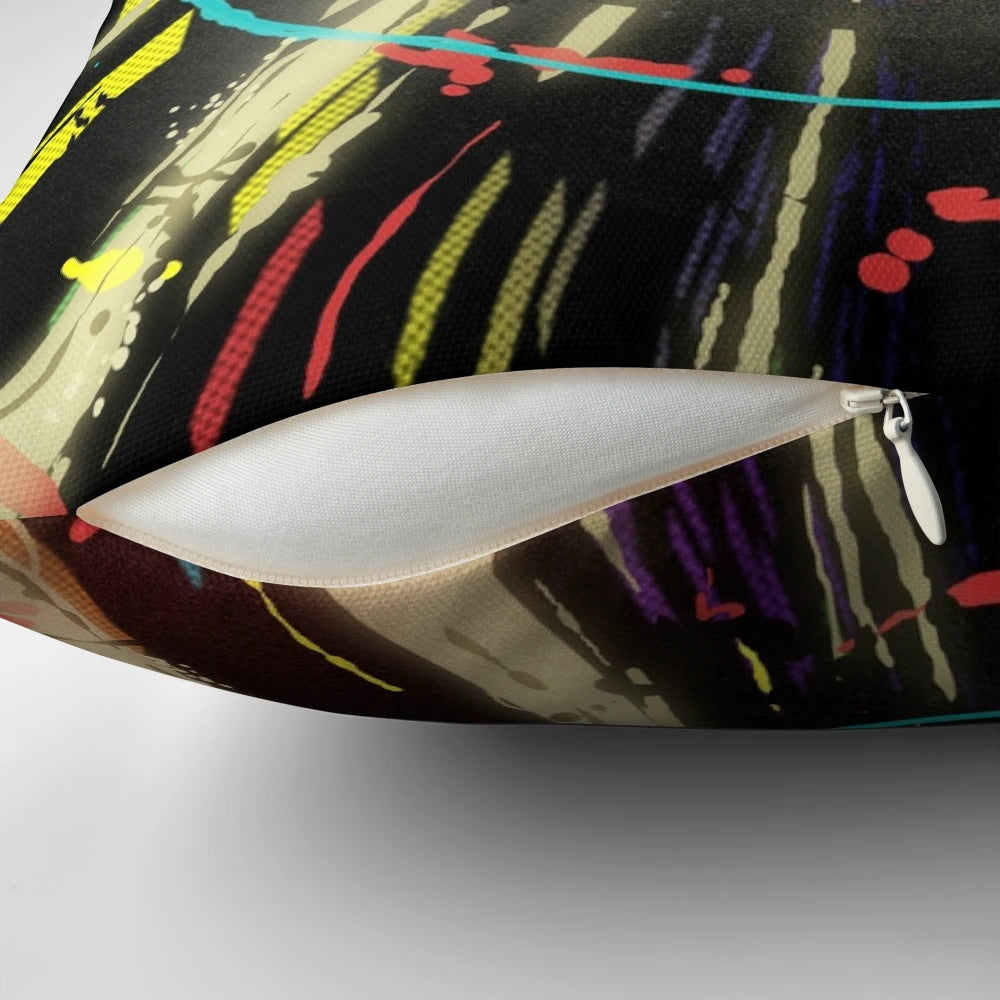 Captivating pillow with a trippy, intergalactic design that takes you on a journey through space and time.
