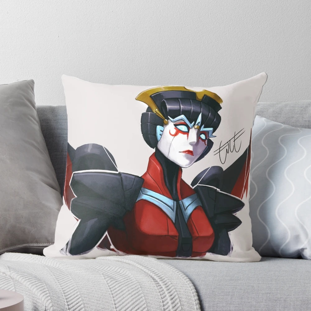 Transformers Autobot Windblade fan art printed on a high-quality pillow