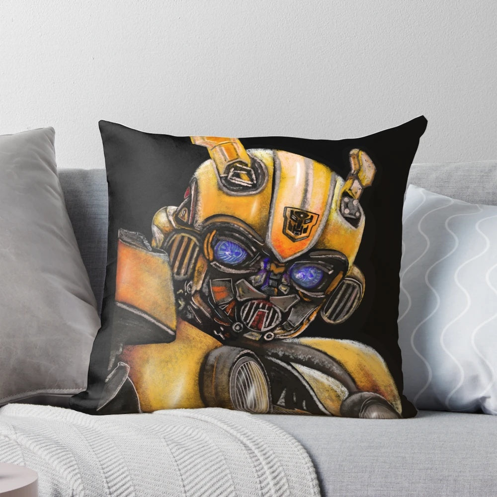 Transformers Bumblebee Inspired Decorative Pillow