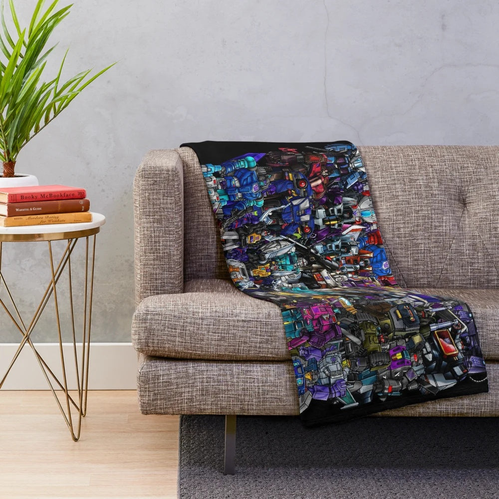 Transformers G1 Decepticons inspired plush blanket