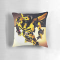Transformers Bumblebee-inspired decorative pillow with yellow and black design