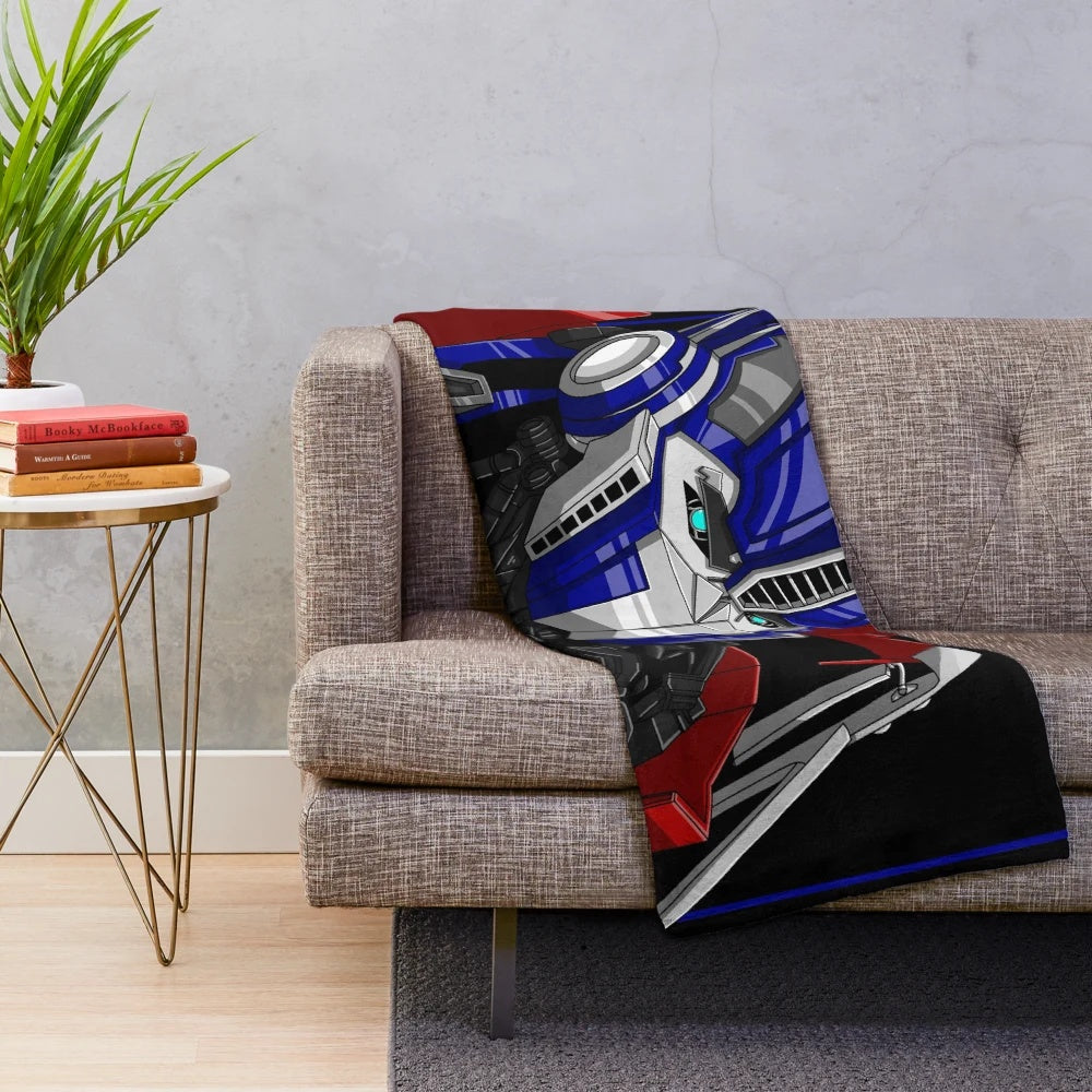 Transformers-inspired Optimus Prime graphic design plush blanket