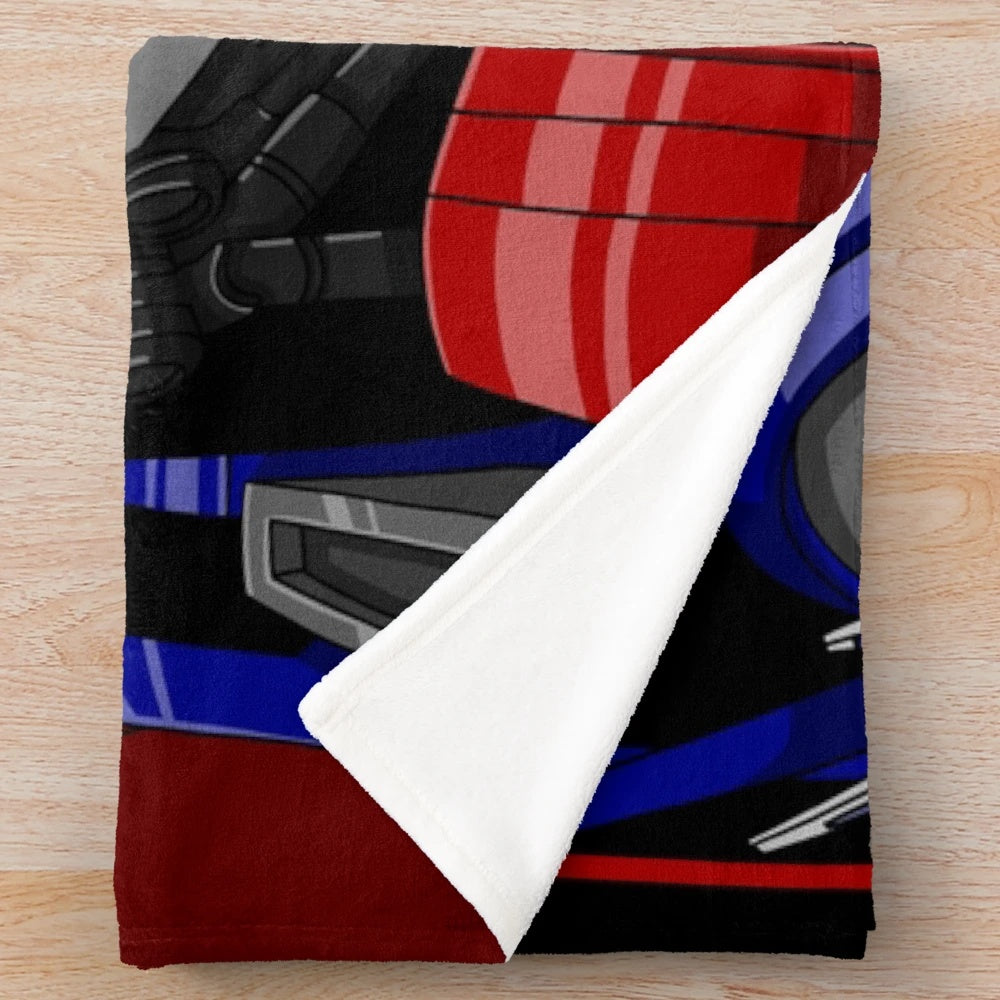 Transformers-inspired Optimus Prime graphic design plush blanket