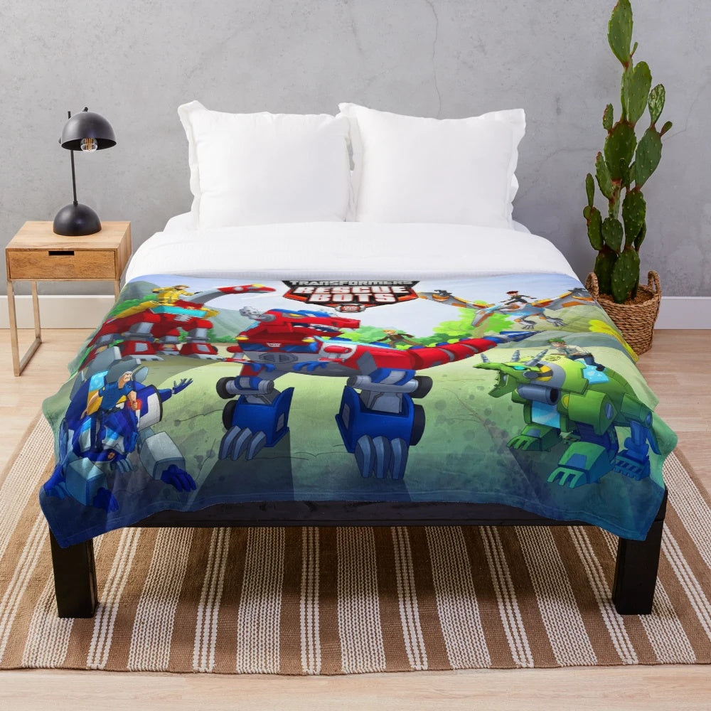 Transformers-inspired Rescue Bots Academy plush blanket