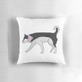 Soft, cozy pillow featuring a cute transgender husky design in pastel colors.