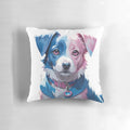 Colorful transgender pride flag dog pillow with text "Trans Dog