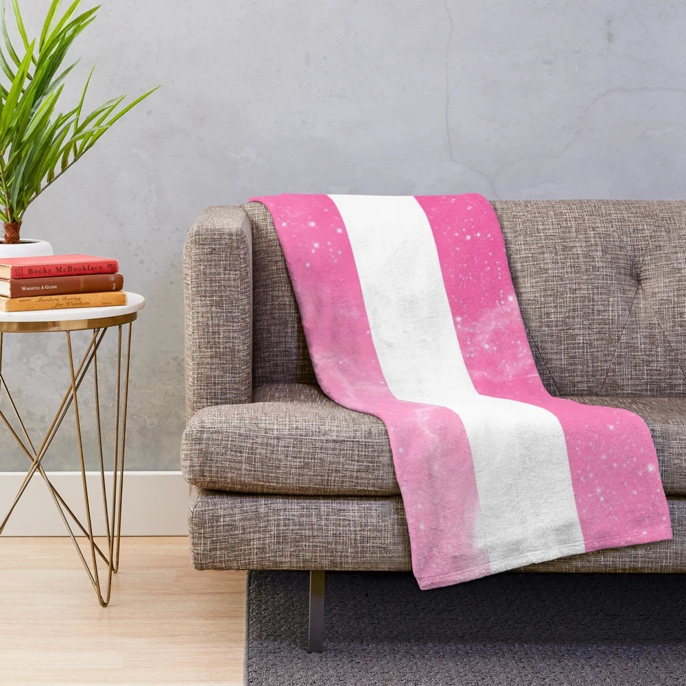 Transgender Pride Galaxy Plush Blanket with Trans Flag Design