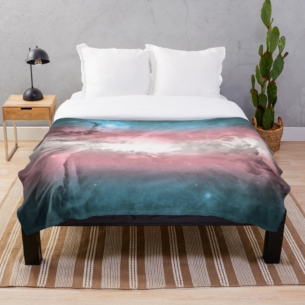 Transgender Pride Nebula Plush Blanket