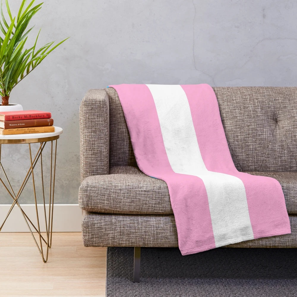 Transgender pride plush blanket with colorful pride flag design