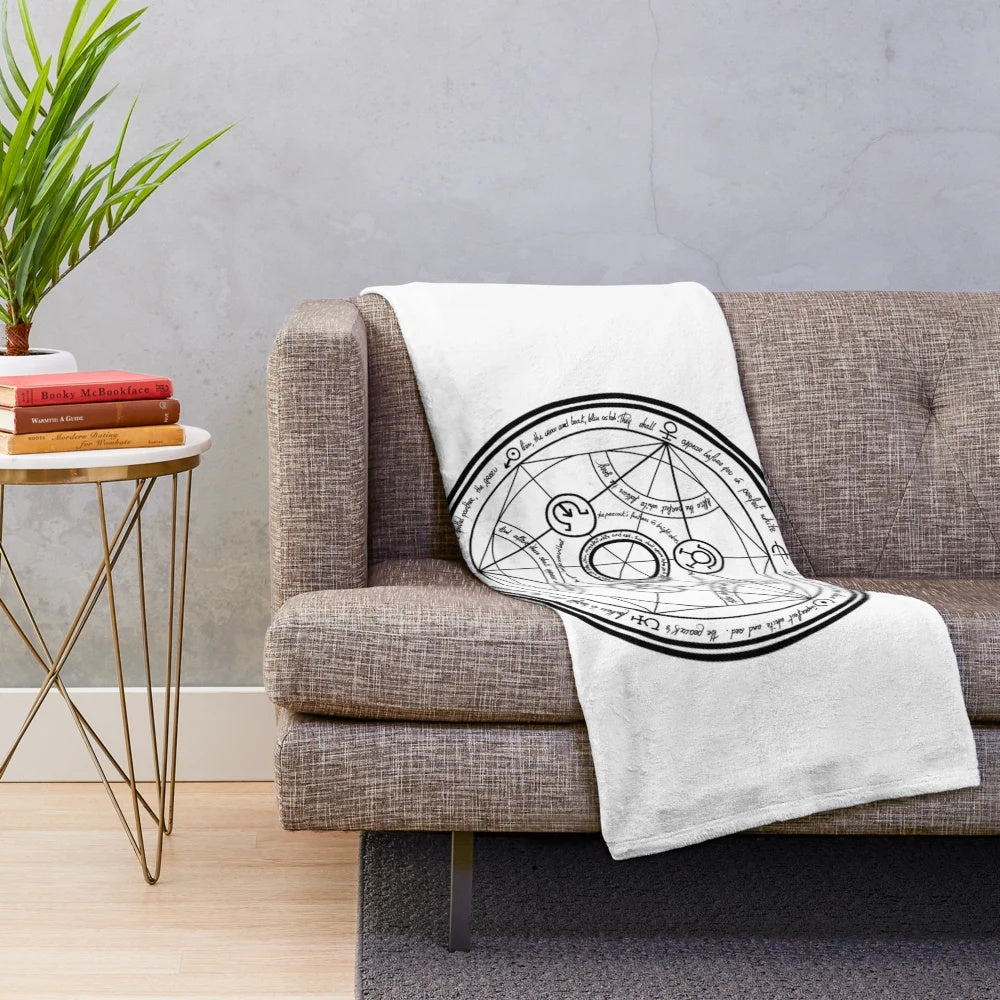 Fullmetal Alchemist inspired plush blanket with transmutation circle design