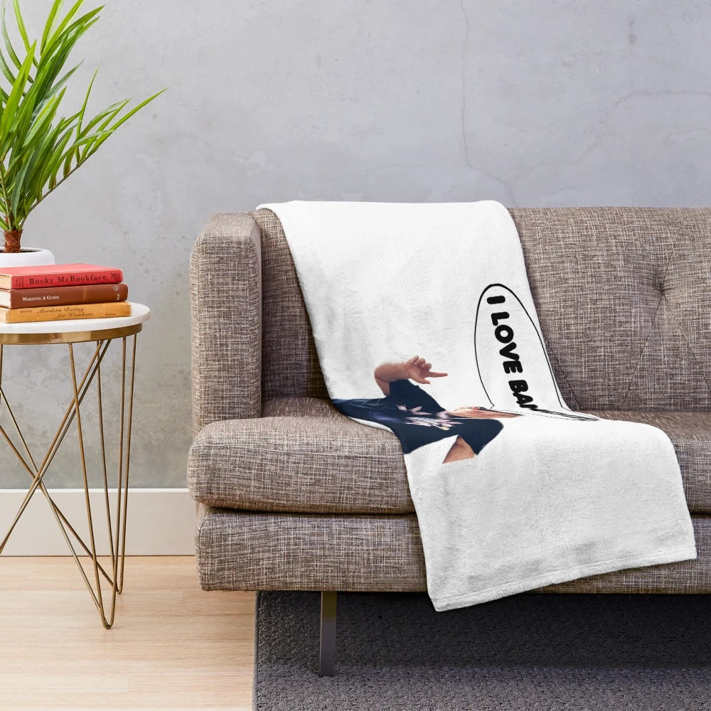 Transparent plush blanket with a music band design