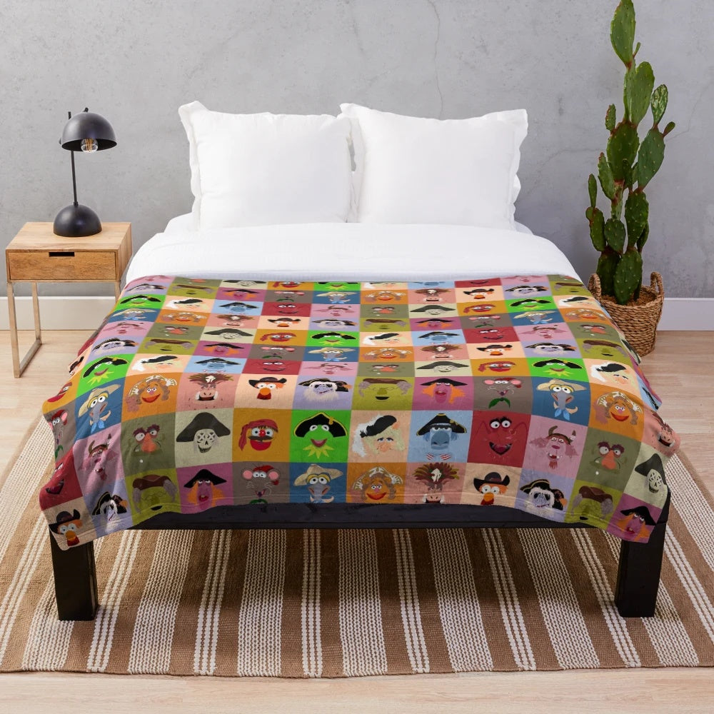 Treasure Island inspired plush blanket featuring Muppet characters