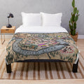 New Orleans themed plush blanket with a treasure map design