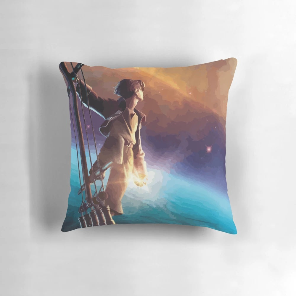 Treasure Planet inspired decorative throw pillow featuring the iconic ship from the Disney animated film.