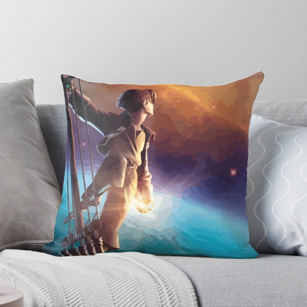 Treasure Planet inspired decorative throw pillow featuring the iconic ship from the Disney animated film.