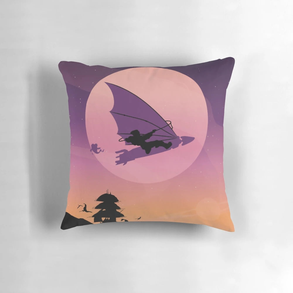 Treasure Planet movie-inspired decorative pillow featuring characters Jim Hawkins and Morph in a space design