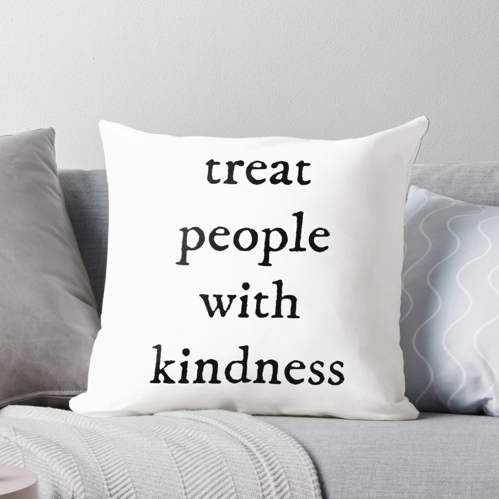 Treat people with kindness pillow featuring Harry Styles and One Direction